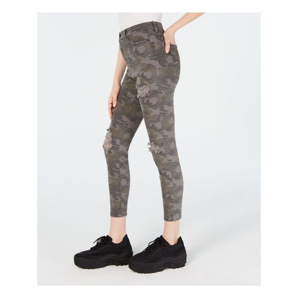 VANILLA STAR Womens Skinny Jeans Gray Camouflage Juniors 1\25 Waist - Picture 3 of 4